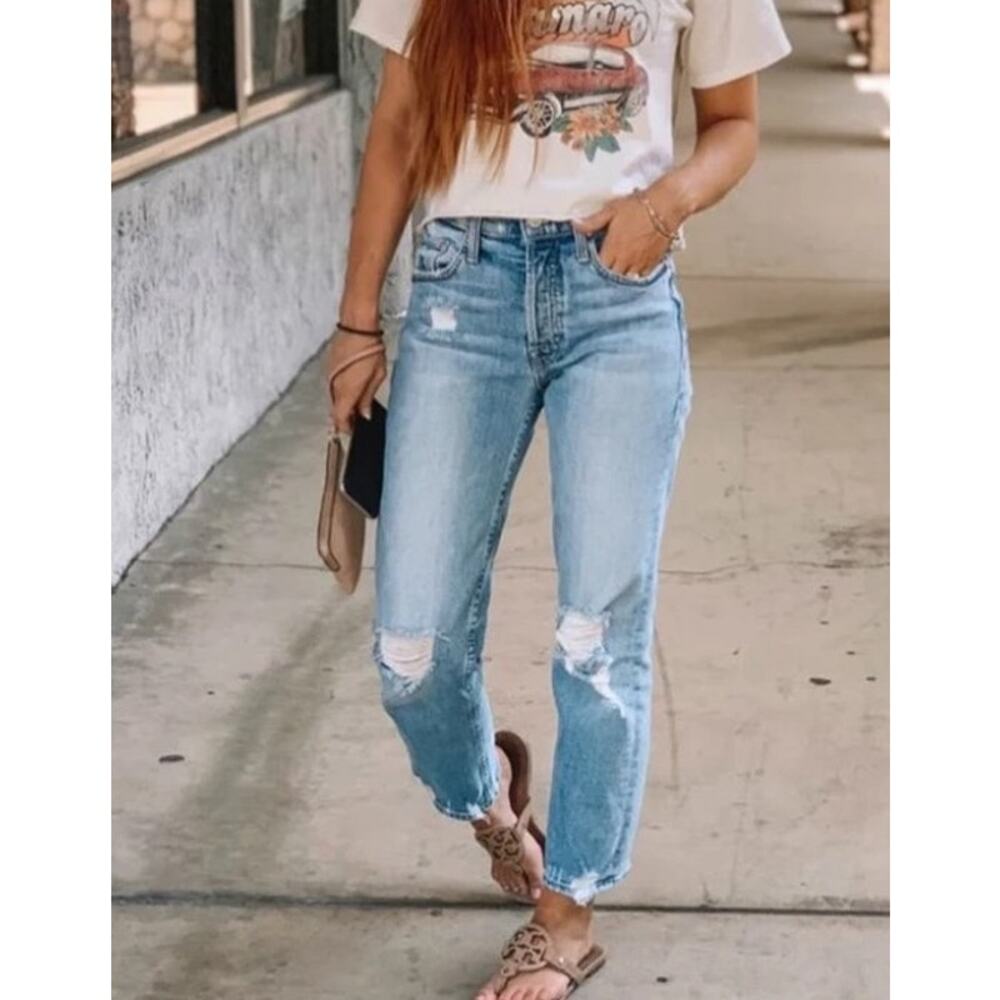 Mother The Tomcat The Confession Wash Distressed Jeans Size 24